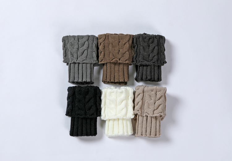 Winter Cable Knit Boot Cuffs Elastic Crochet Leg Warmer Sock Thermal Boot Topper